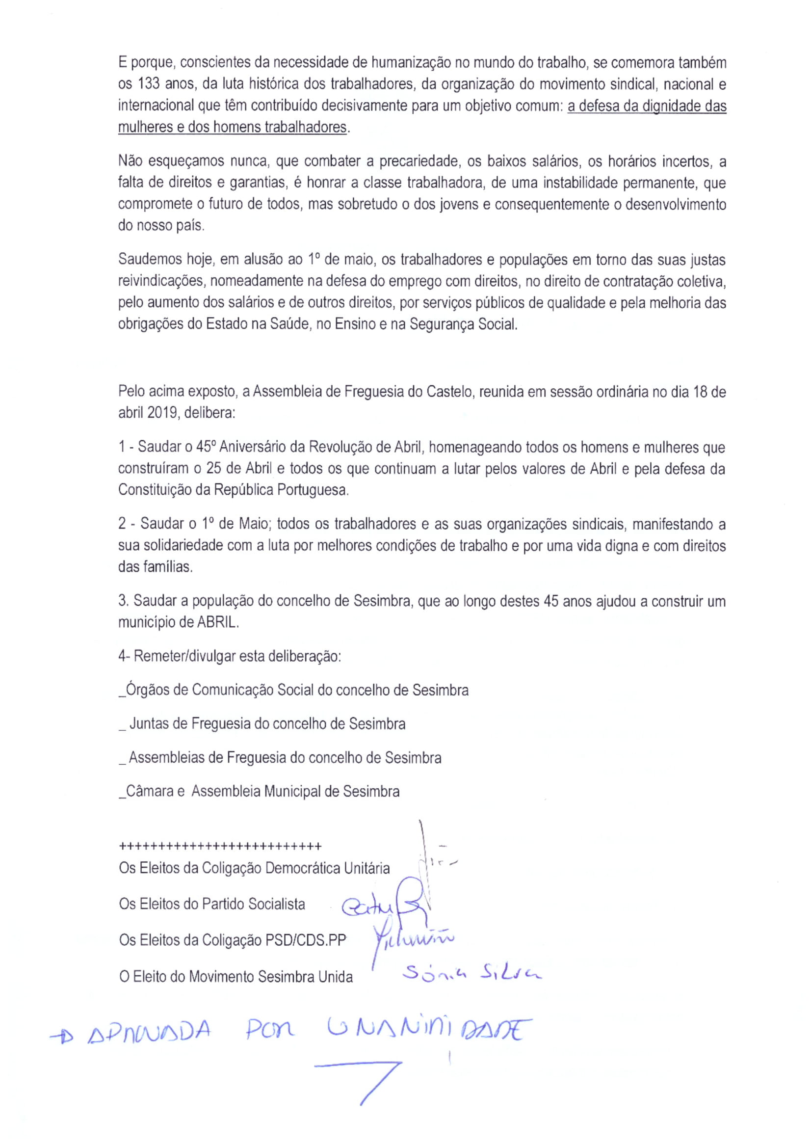 Assembleia de Freguesia do Castelo | 18 abril 2019